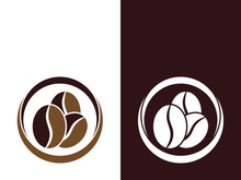 Coffee bean icon vector illustration template