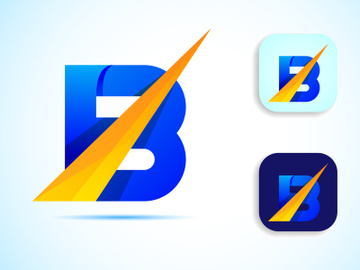 Abstract initial alphabet B logo design. Multi-color gradient letter icon vector illustration. preview picture