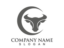 Bull head logo vector icon design illustration