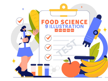 9 Food Science Laboratory Illustration