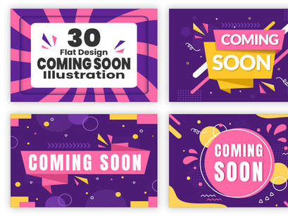 30 Coming Soon Banner Background Illustration