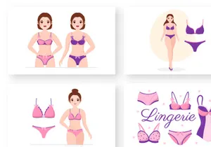 8 Stylish Woman Lingerie Illustration