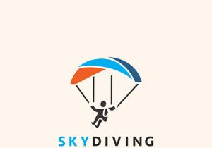 Skydiving logo sport high adventure Inspiration Silhouette Paragliding Template