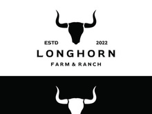 Long horn bull logo vector