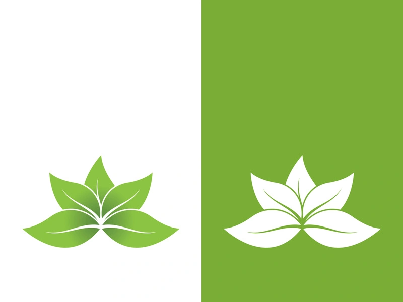 Logos of green tree leaf ecology nature element vector