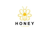 Honey Logo, Honey Bee Animal Vector