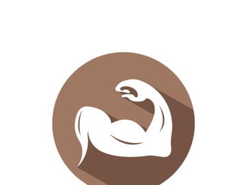 Arm muscle silhouette logo biceps icon vector illustration preview picture