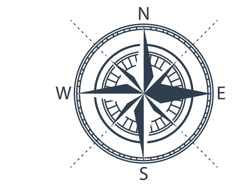 navigation compass for travel and degree vector