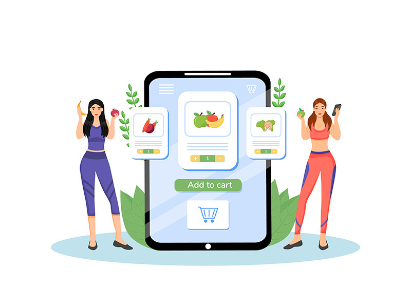 Healthy nutrition plan flat concept vector illustration