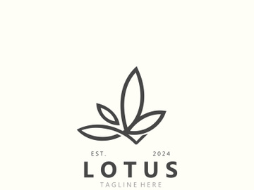 Lotus flower minimalist design, elegance Lotus flower logo template preview picture