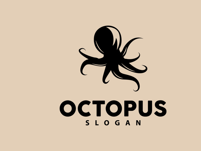 Octopus Logo, Sea Animals Vector