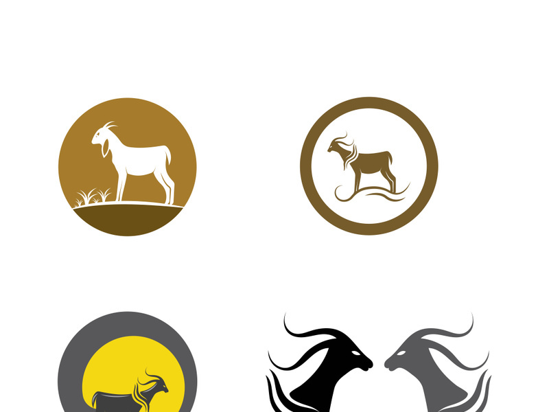 Goat logo template vector icon illustration design