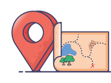 Earth Map, Illustration of map and cross for adventures
