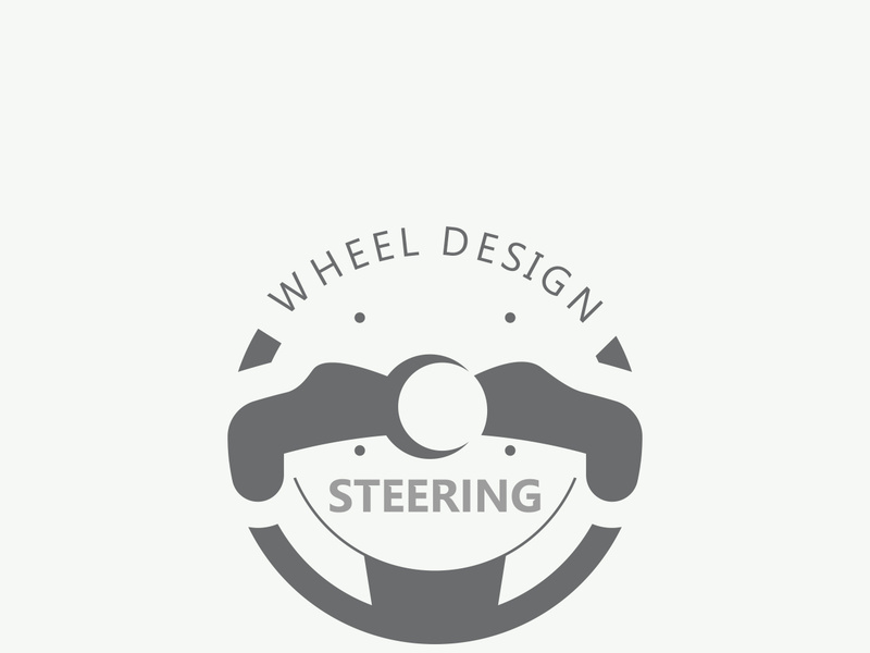 Steering wheel logo automotive car design garage auto repair workshop illustration