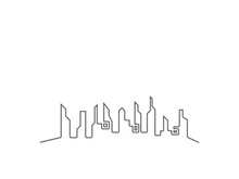 Modern city skyline icon silhouette vector illustration design