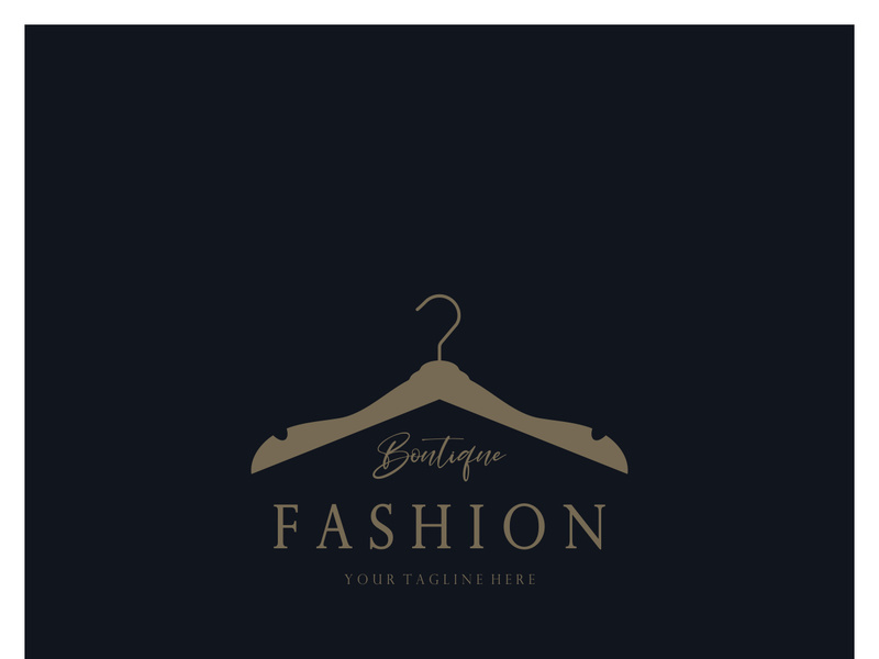 Simple clothes hanger logo details with creative design.for business, boutique, fashion, lifestyle, beauty, wardrobe, wedding dress, clothing store