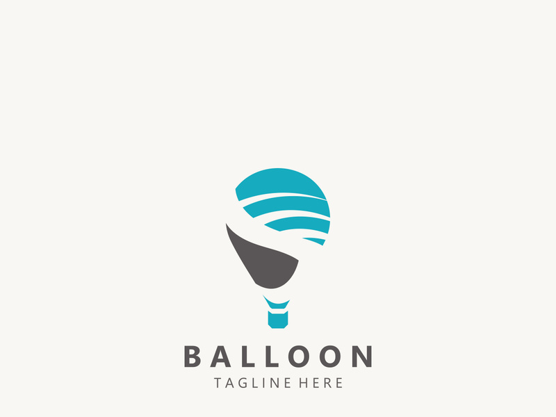 Air balloon logo creative design air transport symbol template simple illustration