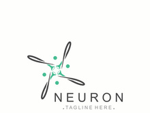 Neuron logo or nerve cell healthy abstract molecule design template