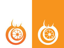 Orange logo design vector icon illustration design