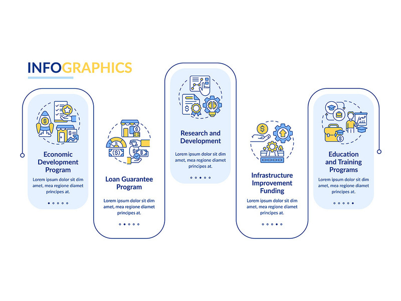 Helping programs for small business rectangle infographic template