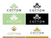 Soft natural organic cotton flower plant logo for cotton plantations, industries,business,textile,clothing and beauty,vector