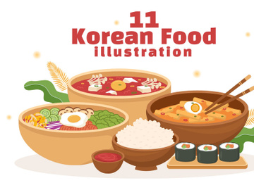 11 Korean Food Set Menu Illustration preview picture