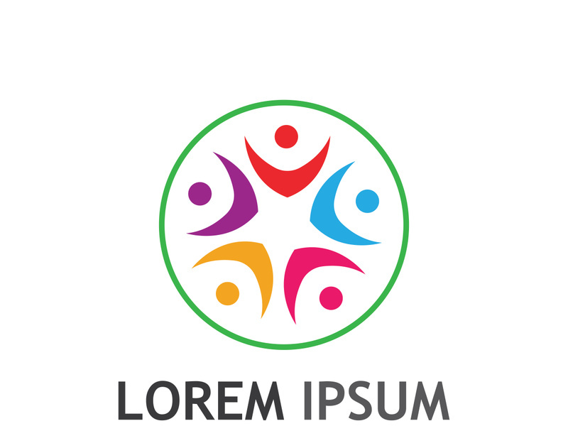 People social community logo design with creative idea