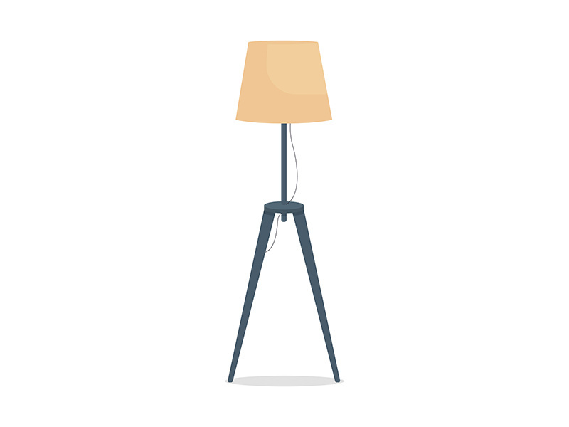 Floor lamp for living room semi flat color vector object