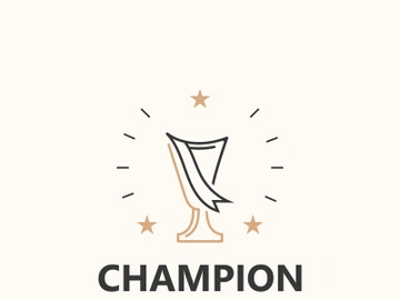 Modern trophy line art logo winner and championship cup design, minimalist simple element preview picture