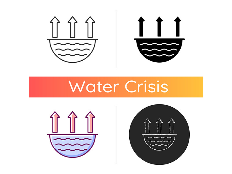 Water evaporation issue icon