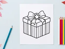 Elegant white gift box with silver star bow for Christmas holiday celebration and festive gifting