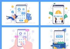 12 Top Up Money Balance Vector Illustration