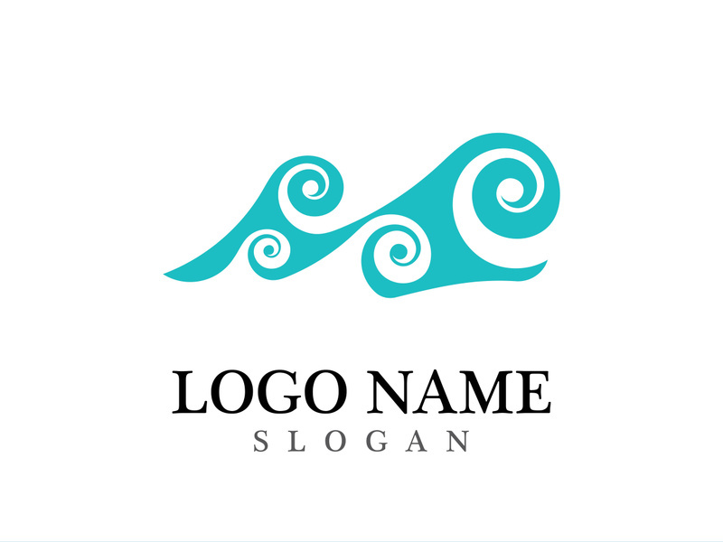Wave beach vector illustration design logo