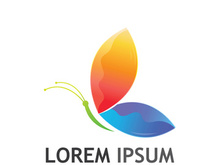 Beautiful and colorful butterfly creative logo design.