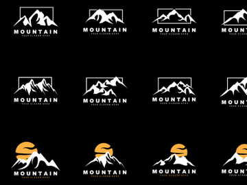 Mountain Logo Design, Vector Place For Nature Lovers Hiker preview picture