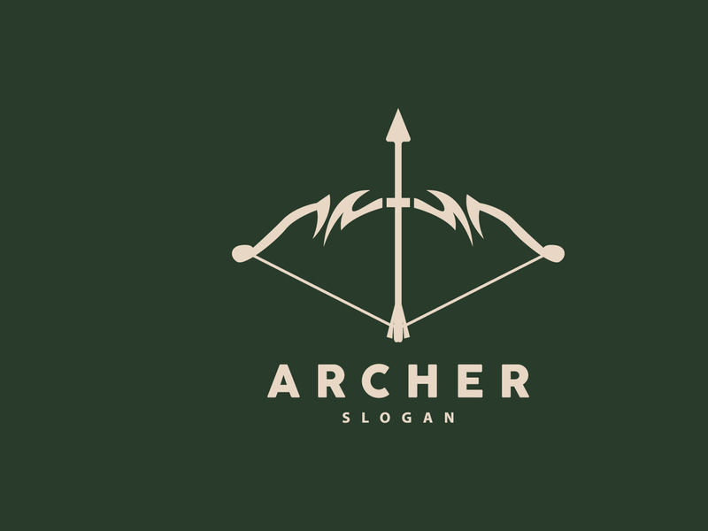 Archer Logo, Archery Arrow Vector, Elegant Simple Minimalist Design