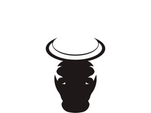 Bull head logo vector icon design illustration