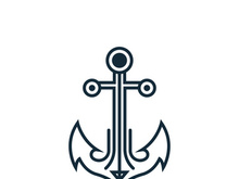 Anchor logo icon boat ship marine navy design vector
