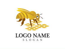 Bee logo vector icon illustration design