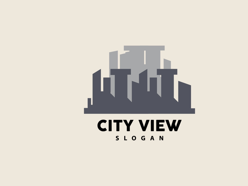 Cityscape Logo, Metropolis Skyline Design, City Building Vector, Icon Symbol Illustration