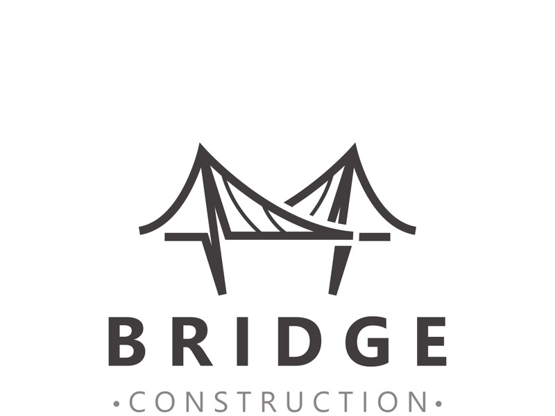 Minimalist Bridge logo suitable for building and construction workers vector design