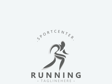 Running sport athlete logo design concept illustration template preview picture