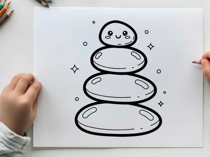 Stacked stones balance zen meditation vector illustration
