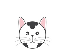 Cat cute head logo vector