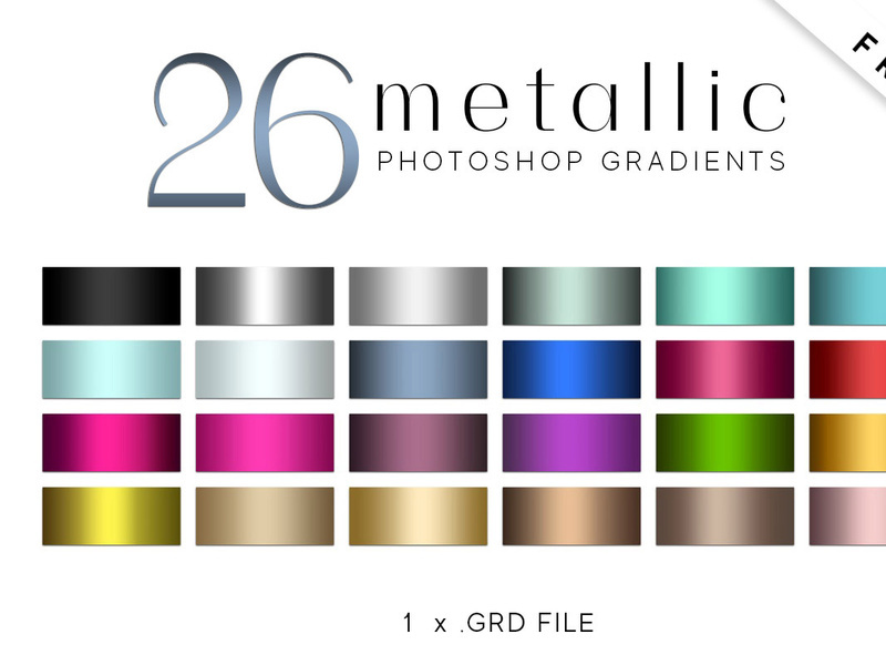 26 Metallic Photoshop Gradients