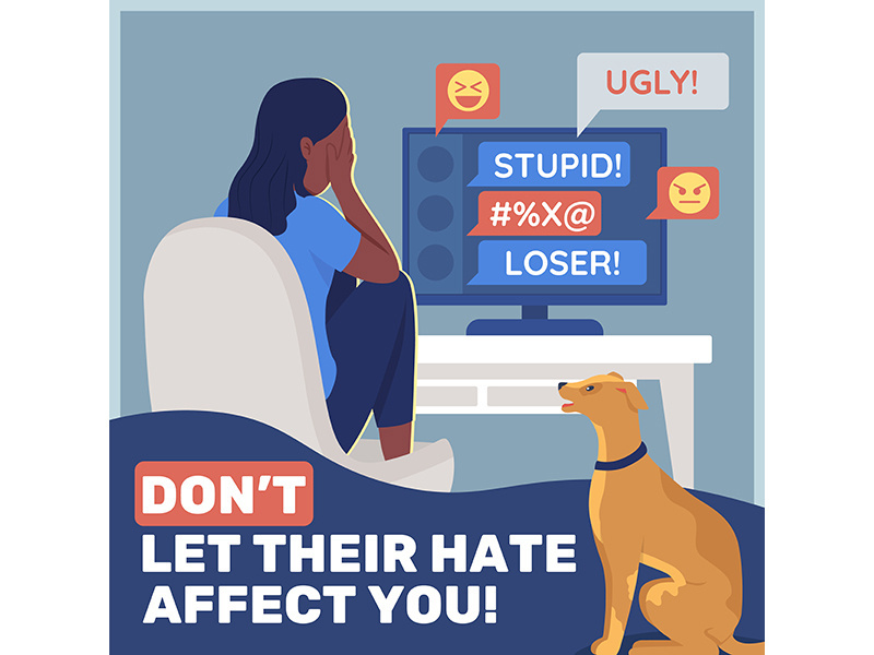 Anti cyberbullying social media post mockup