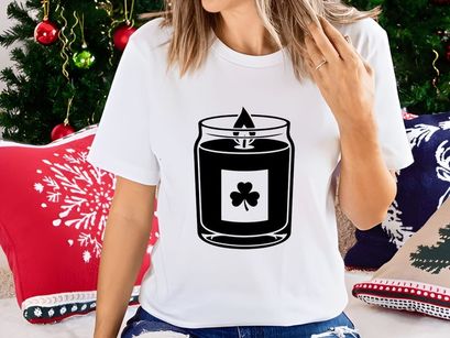 Saint Patrick's Day Candle with Shamrock