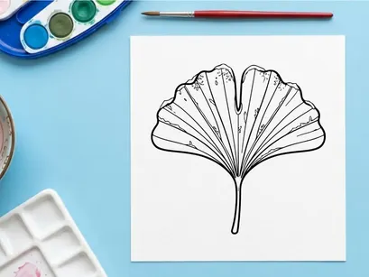 Elegant Ginkgo Leaf Illustration. Botanical Artwork for Nature Design