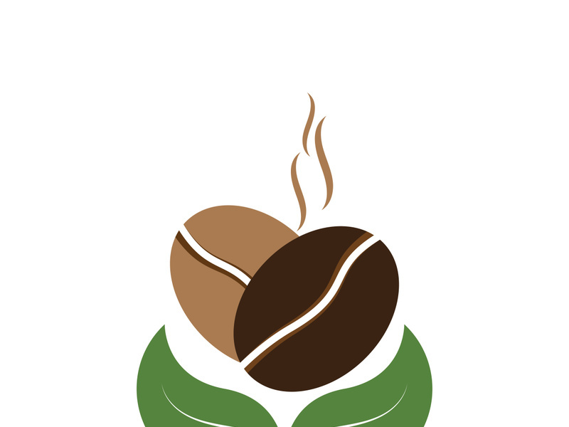 Coffee bean icon vector illustration template