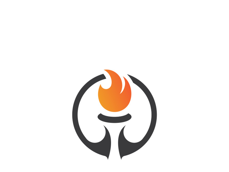 Torch flame logo icon  vector template